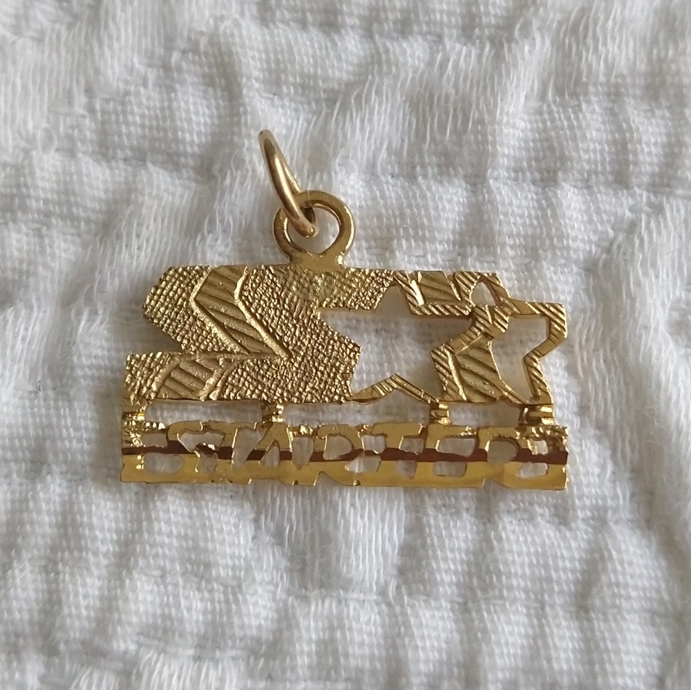 Vintage 10k Handmade Gold Starter Pendant .417 av 5" x 1" retro classic hip hop - Picture 4 of 5